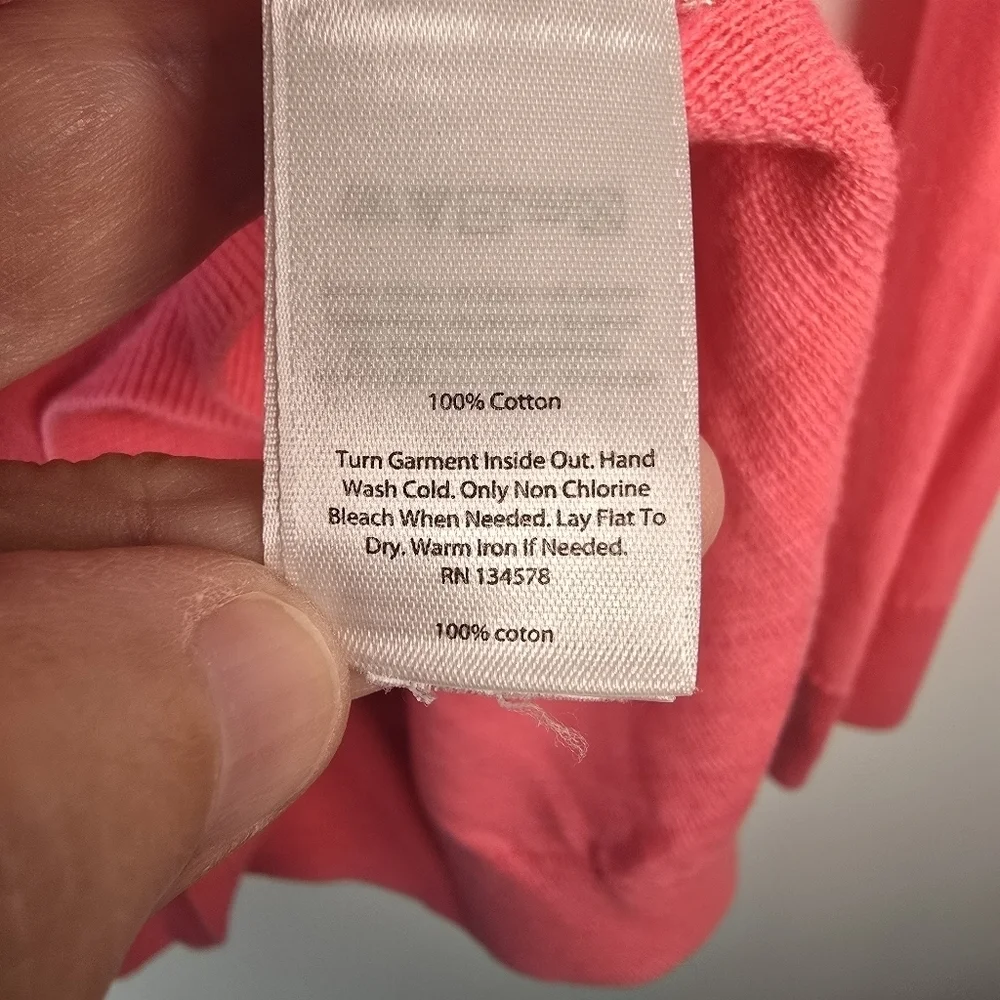 Vineyard Vines Sweater Womens Long Sleeve Scoop Neck Cotton Hot Pink Size L